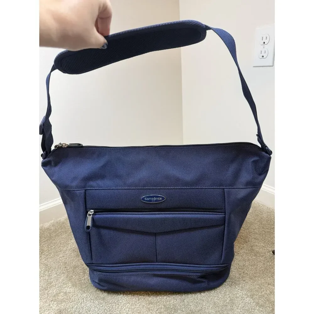 Samsonite Blue Shoulder Travel Bag Weekender Luggage Carry On Overnight Vacation